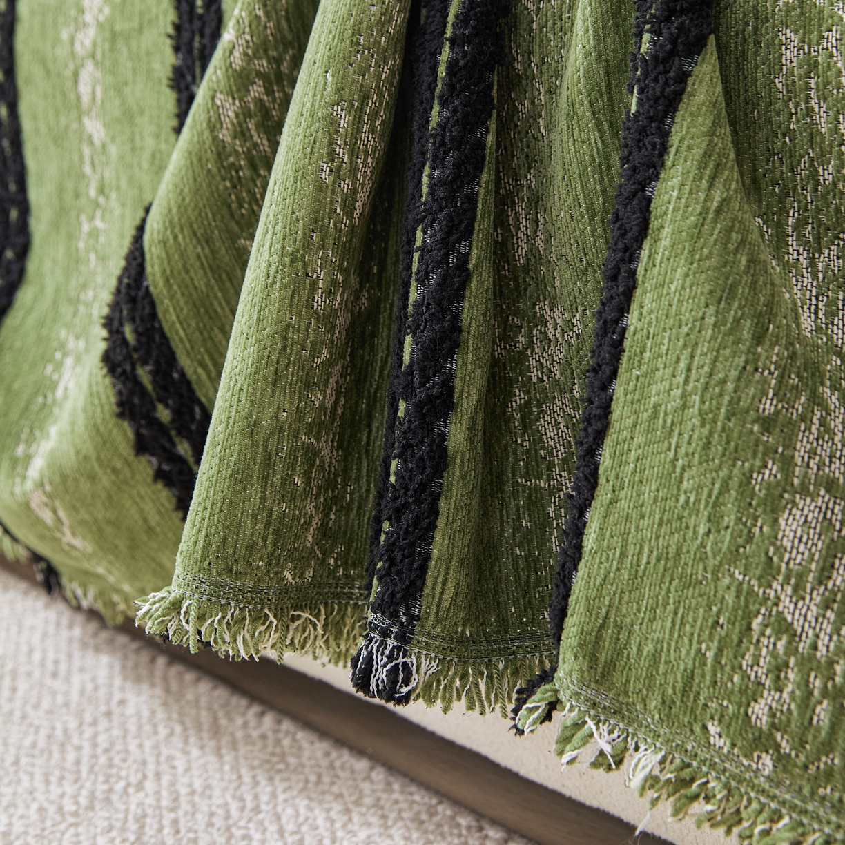 91家纺网 家纺一手货源 找家纺 逐日沙发套 2026新款加厚雪尼尔-沙发巾 织序流年-绿