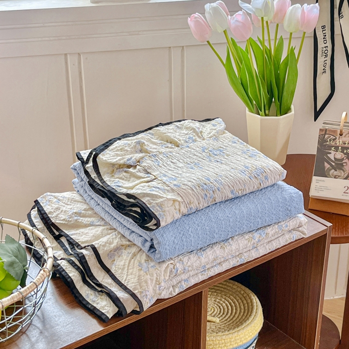 91家纺网 家纺一手货源 找家纺 （总）利禾家纺 2026春夏新款泡芙纱法式花边四件套