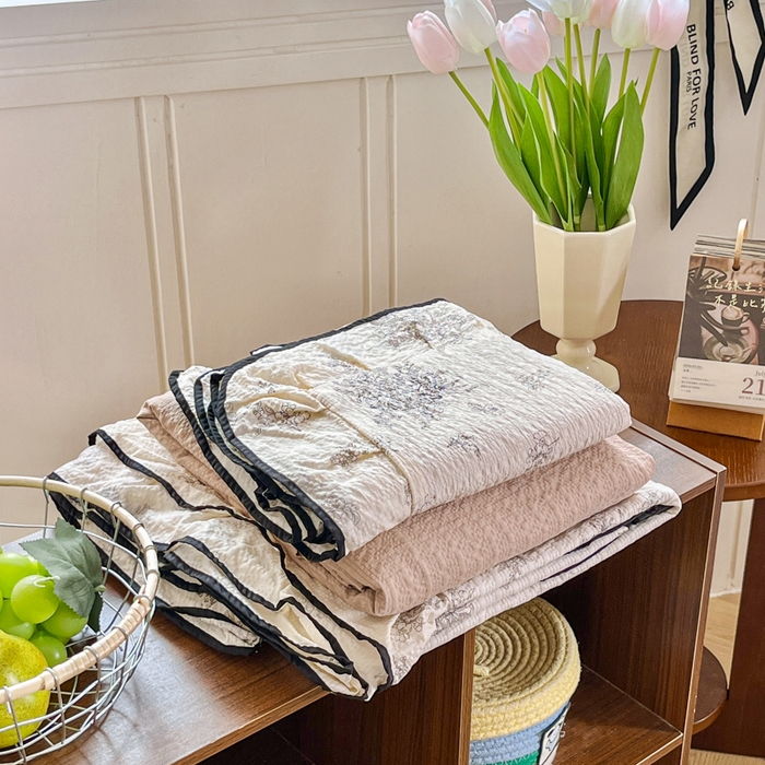 91家纺网 家纺一手货源 找家纺 （总）利禾家纺 2026春夏新款泡芙纱法式花边四件套