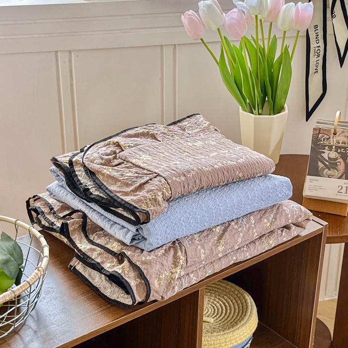 91家纺网 家纺一手货源 找家纺 （总）利禾家纺 2026春夏新款泡芙纱法式花边四件套