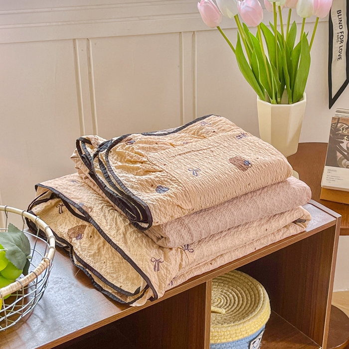 91家纺网 家纺一手货源 找家纺 （总）利禾家纺 2026春夏新款泡芙纱法式花边四件套