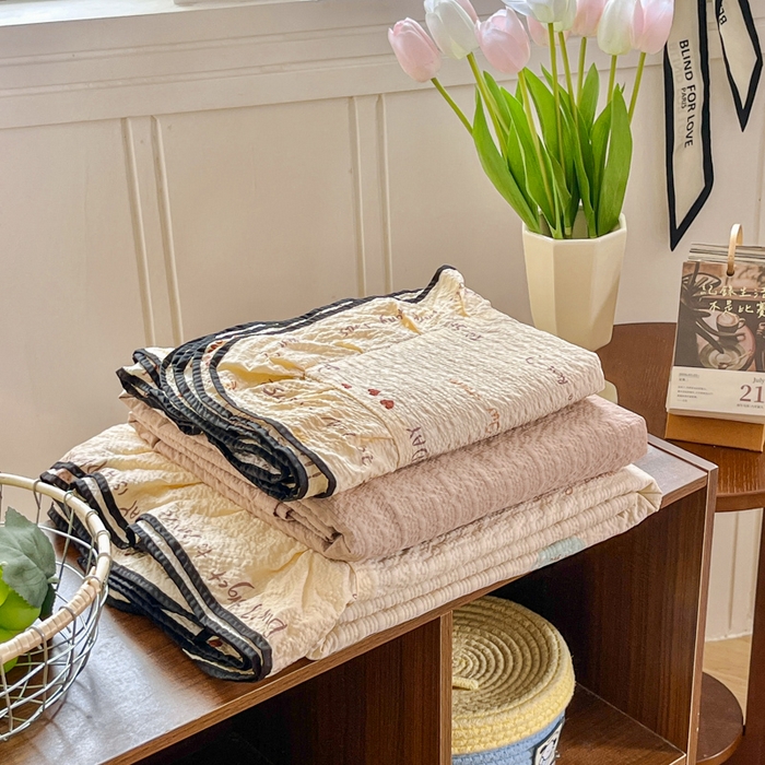 91家纺网 家纺一手货源 找家纺 （总）利禾家纺 2026春夏新款泡芙纱法式花边四件套