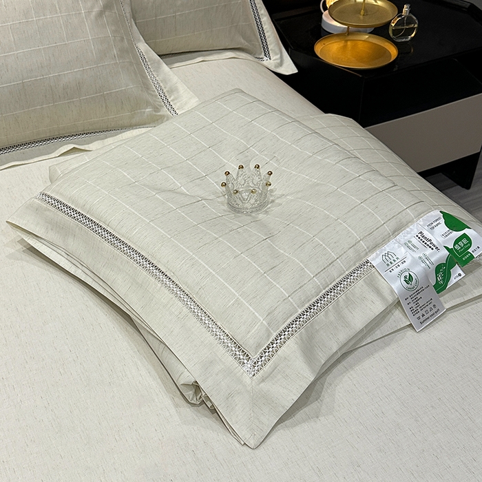 91家纺网 家纺一手货源 找家纺 （总）欧夏 2026新款莱赛尔亚麻天丝麻方格提花镂空夏被空调被夏凉被夏季薄被子直播供货外贸（独立手提袋包装）