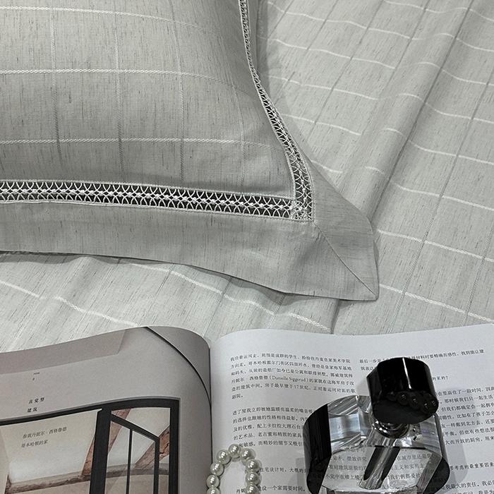 91家纺网 家纺一手货源 找家纺 （总）欧夏 2026新款莱赛尔亚麻天丝麻方格提花镂空夏被空调被夏凉被夏季薄被子直播供货外贸（独立手提袋包装）