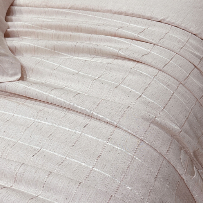 91家纺网 家纺一手货源 找家纺 欧夏 2026新款莱赛尔亚麻天丝麻方格提花镂空夏被空调被夏凉被夏季薄被子直播供货外贸（独立手提袋包装） 美玉粉