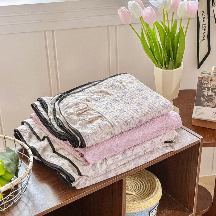 利禾家纺 2026春夏新款泡芙纱法式花边四件套 香雪