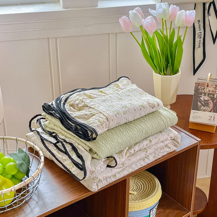 利禾家纺 2026春夏新款泡芙纱法式花边四件套 叶初开