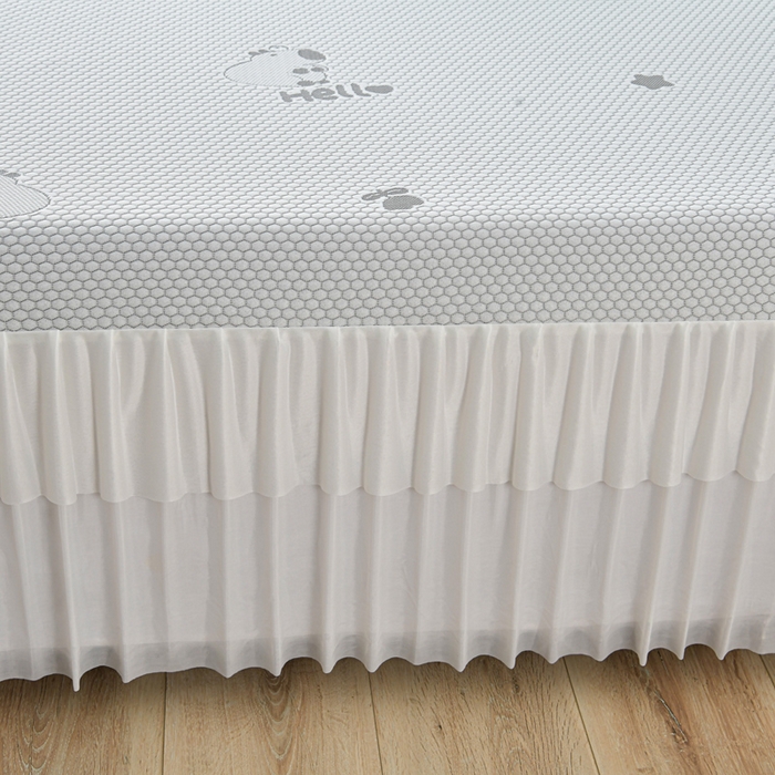 91家纺网 家纺一手货源 找家纺 梦之星 2026春夏新款400克A类提花冰豆豆凉感床裙款凉席三件套席子空调软席  卡比巴拉-灰