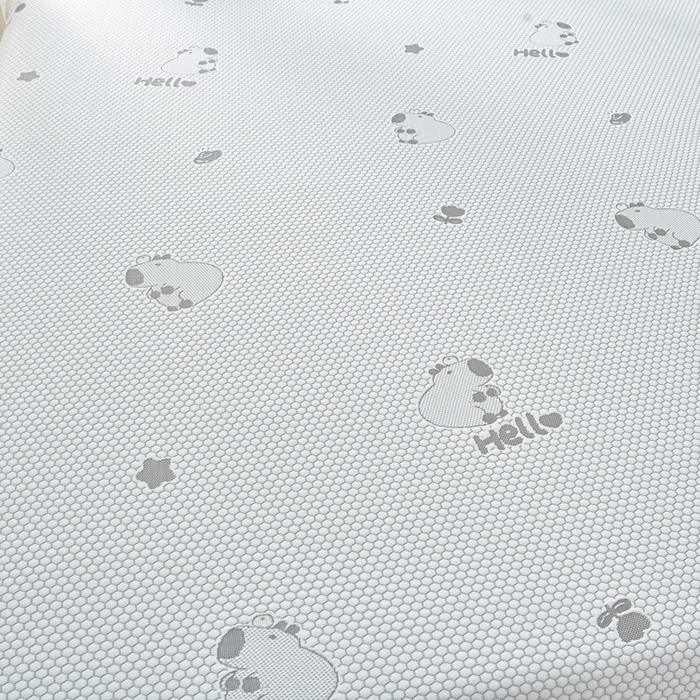 91家纺网 家纺一手货源 找家纺 梦之星 2026春夏新款400克A类提花冰豆豆凉感床裙款凉席三件套席子空调软席  卡比巴拉-灰