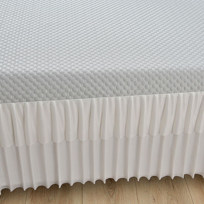 91家纺网 家纺一手货源 找家纺 梦之星 2026春夏新款400克A类提花冰豆豆凉感床裙款凉席三件套席子空调软席  灰色