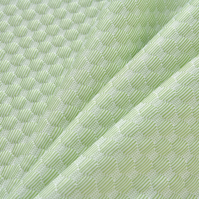 91家纺网 家纺一手货源 找家纺 梦之星 2026春夏新款400克A类提花冰豆豆凉感床裙款凉席三件套席子空调软席  绿色