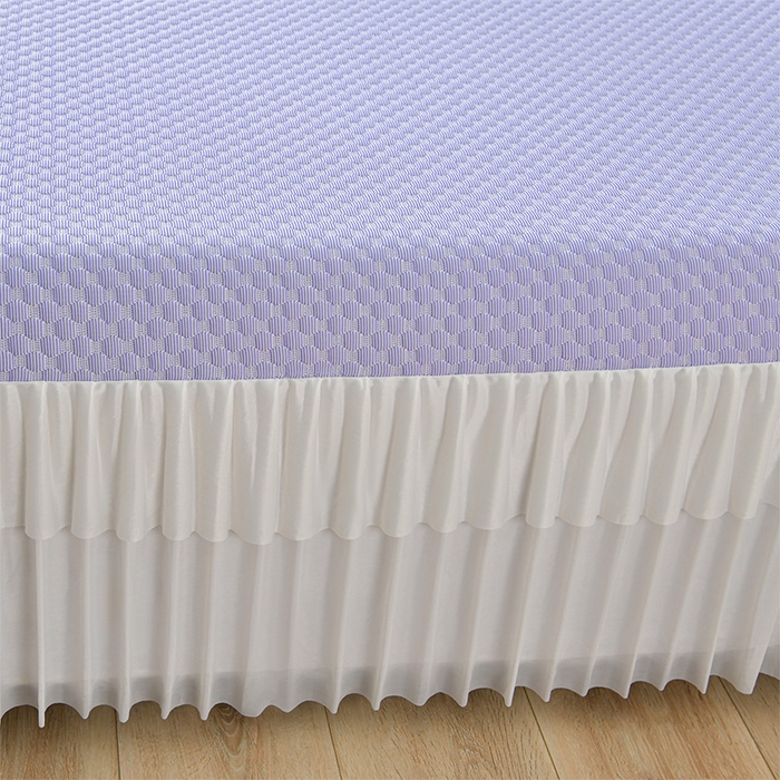 91家纺网 家纺一手货源 找家纺 梦之星 2026春夏新款400克A类提花冰豆豆凉感床裙款凉席三件套席子空调软席  紫色