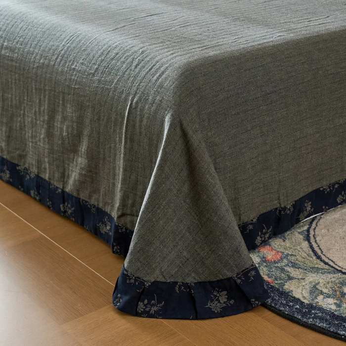 91家纺网 家纺一手货源 找家纺 春皖家纺 2026新款全棉提花双层纱盘扣四件套-旗袍风系列 梦里江南