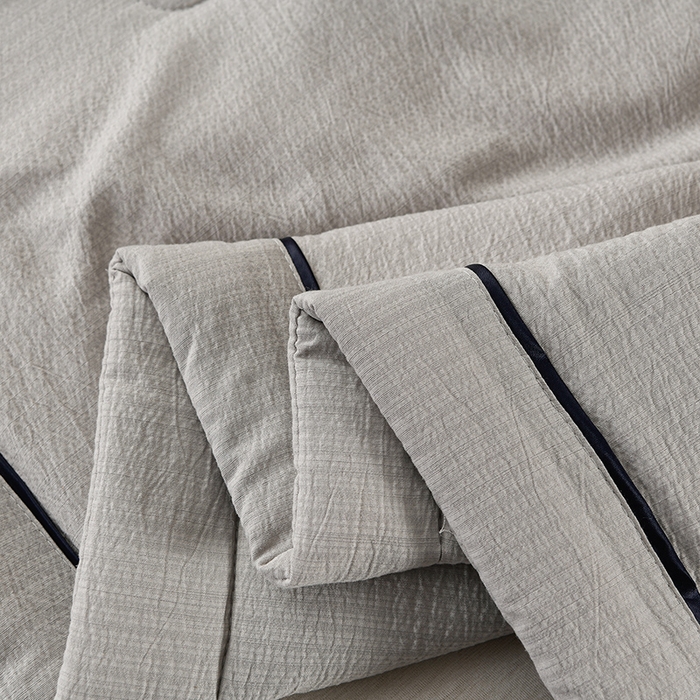 91家纺网 家纺一手货源 找家纺 赫本家纺 2026新款泡泡纱纯色烫钻夏凉被空调被夏被 高级灰