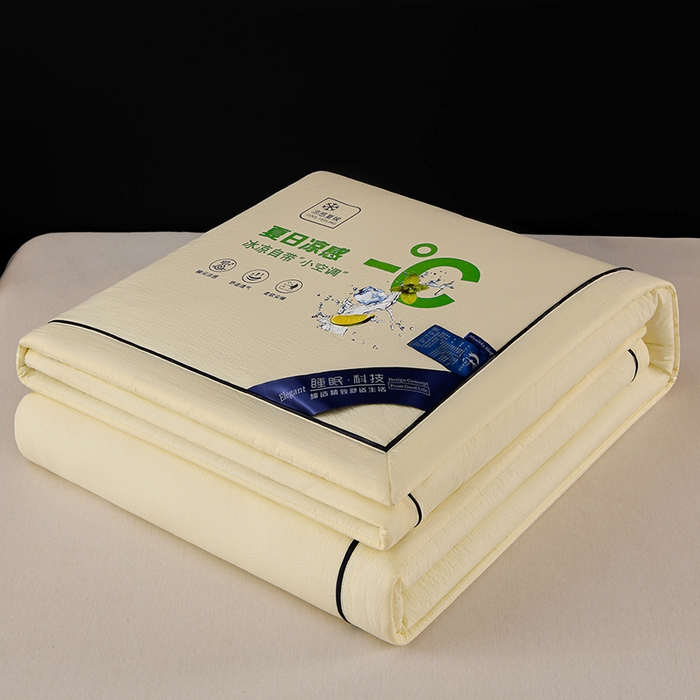 91家纺网 家纺一手货源 找家纺 赫本家纺 2026新款泡泡纱纯色烫钻夏凉被空调被夏被 奶油米