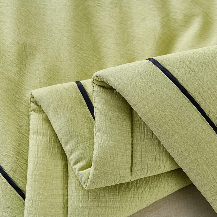 91家纺网 家纺一手货源 找家纺 赫本家纺 2026新款泡泡纱纯色烫钻夏凉被空调被夏被 青柠