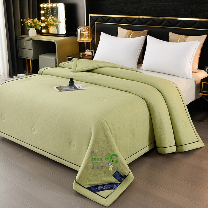 赫本家纺 2026新款泡泡纱纯色烫钻夏凉被空调被夏被 青柠