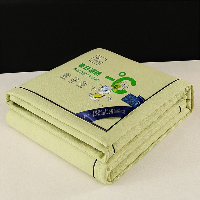 91家纺网 家纺一手货源 找家纺 赫本家纺 2026新款泡泡纱纯色烫钻夏凉被空调被夏被 青柠