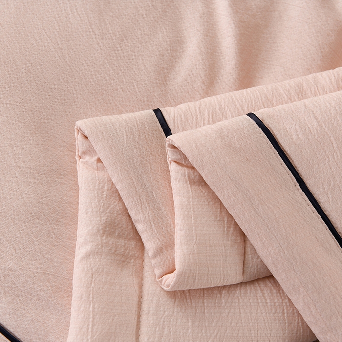 91家纺网 家纺一手货源 找家纺 赫本家纺 2026新款泡泡纱纯色烫钻夏凉被空调被夏被 柔粉