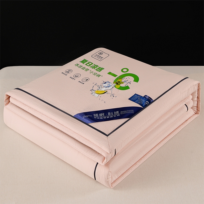 91家纺网 家纺一手货源 找家纺 赫本家纺 2026新款泡泡纱纯色烫钻夏凉被空调被夏被 柔粉