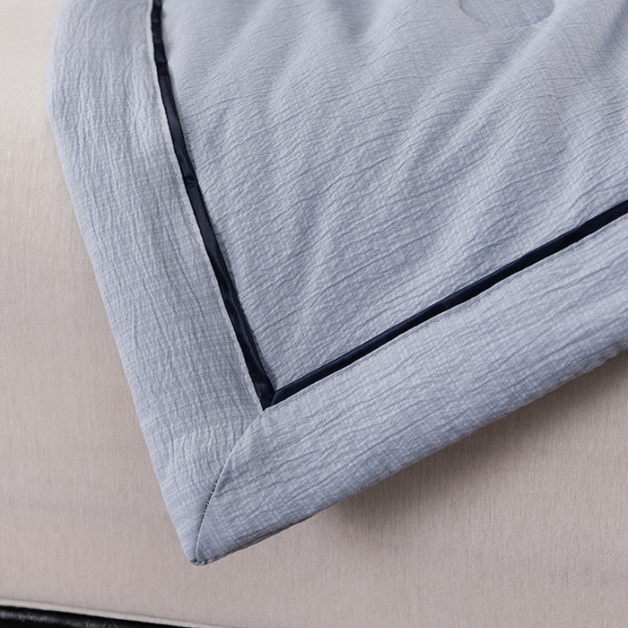 91家纺网 家纺一手货源 找家纺 赫本家纺 2026新款泡泡纱纯色烫钻夏凉被空调被夏被 雾蓝