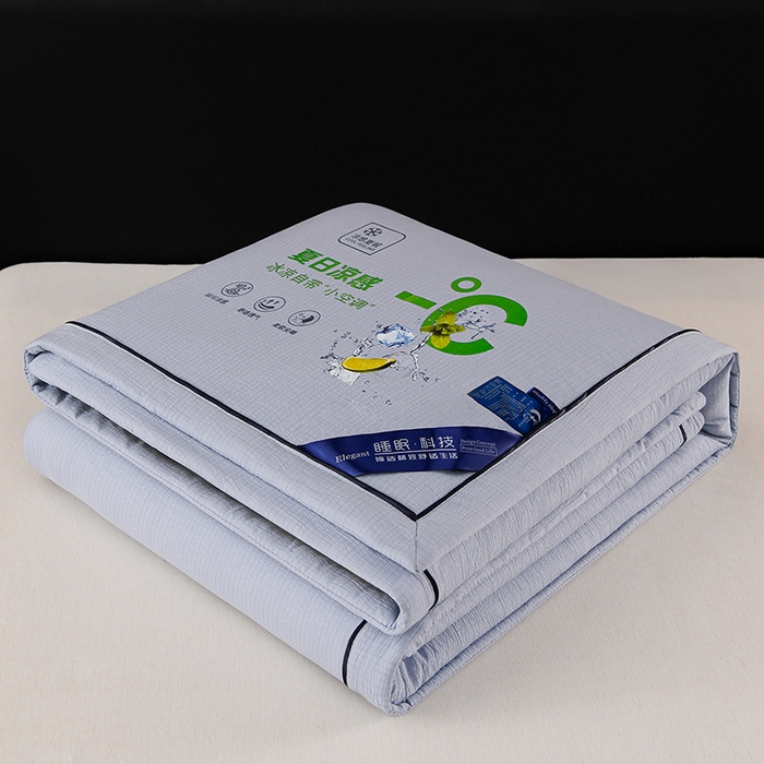 91家纺网 家纺一手货源 找家纺 赫本家纺 2026新款泡泡纱纯色烫钻夏凉被空调被夏被 雾蓝