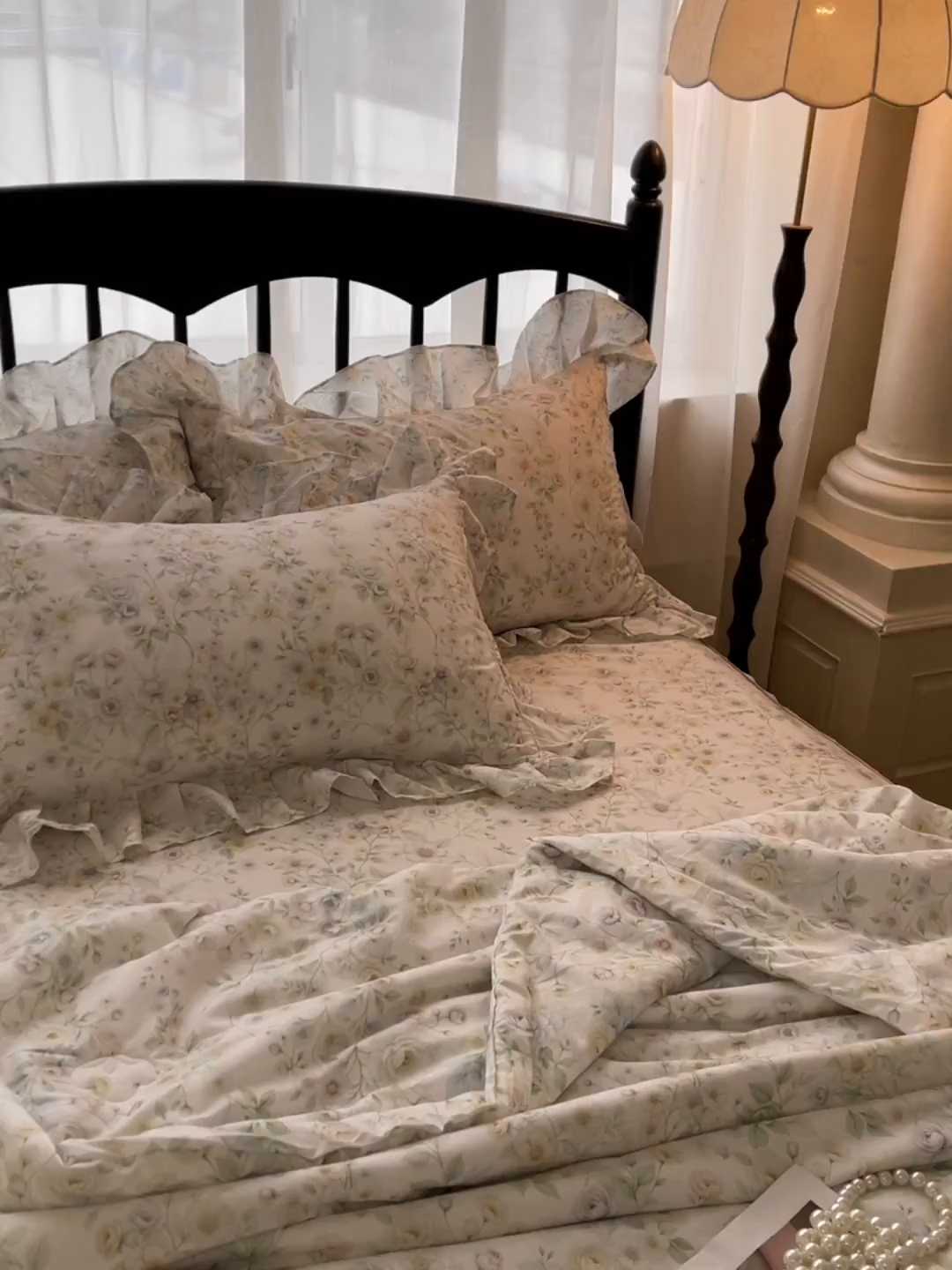 91家纺网 家纺一手货源 找家纺 宜凡家纺 2026新款全棉数码印花夏被床裙四件套③号系列 芳若