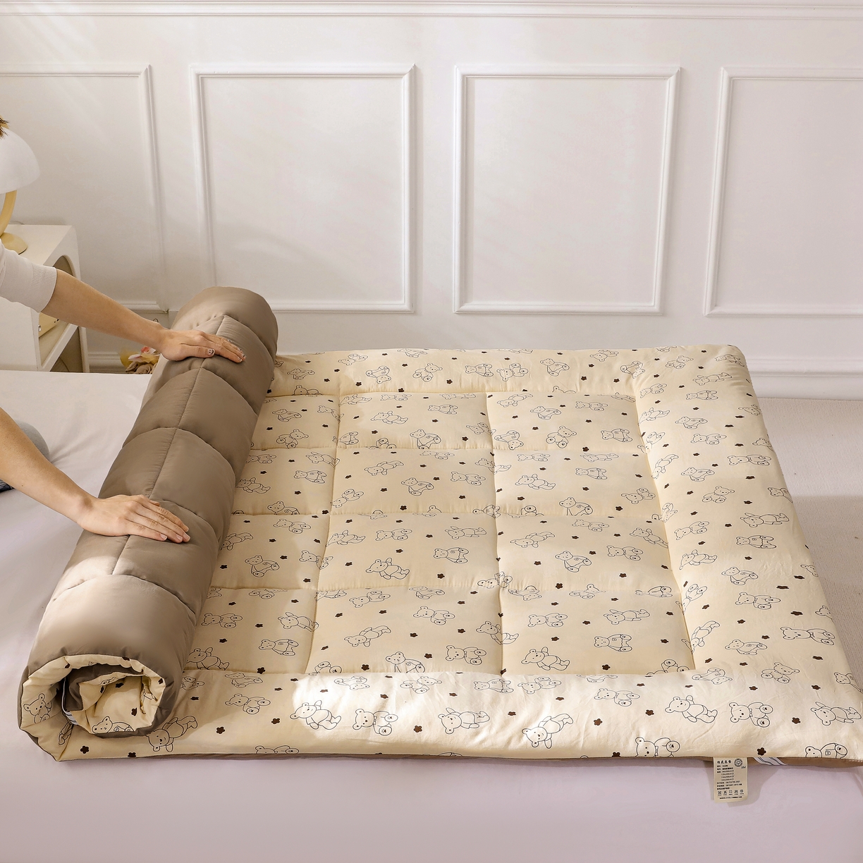 91家纺网 家纺一手货源 找家纺 嘉贝 2026新款A类云朵棉新疆棉花床垫 小熊博士