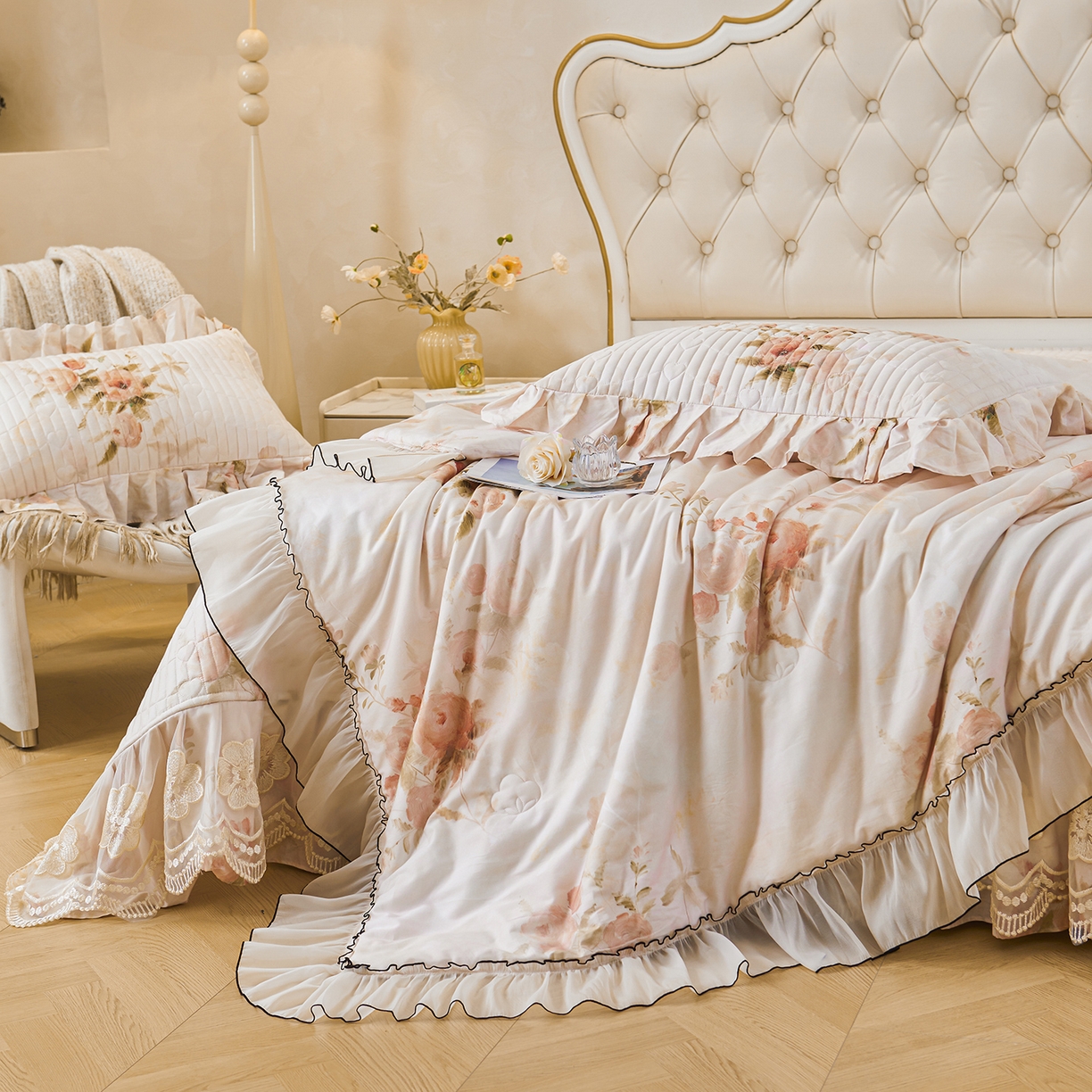 91家纺网 家纺一手货源 找家纺 宜凡家纺 2026新款全棉数码印花夏被床盖四件套③号系列 北岛