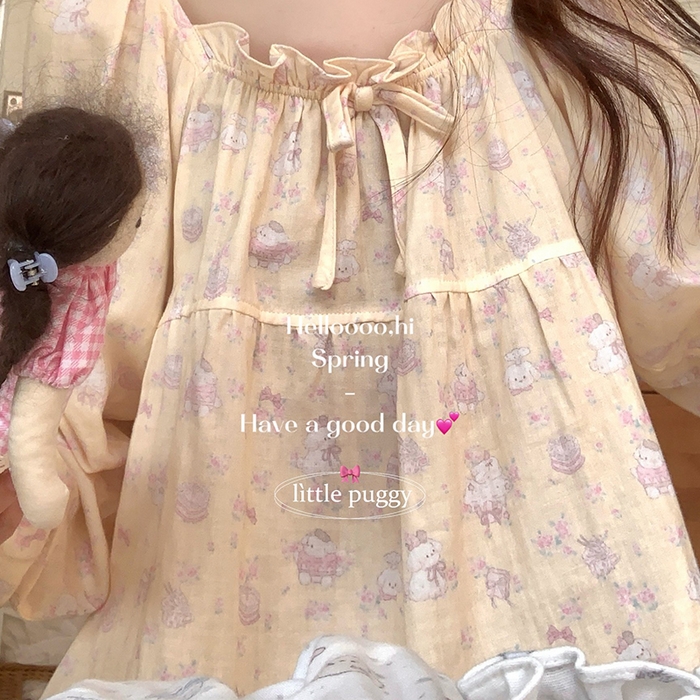 91家纺网 家纺一手货源 找家纺 （总）妍景家居生活馆 2026新款蝴蝶结双层纱碎花套装