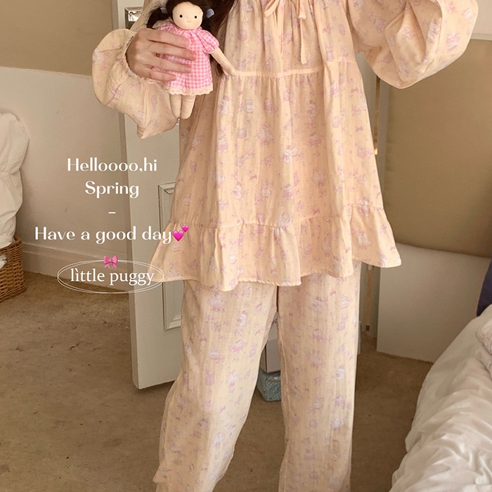 91家纺网 家纺一手货源 找家纺 （总）妍景家居生活馆 2026新款蝴蝶结双层纱碎花套装