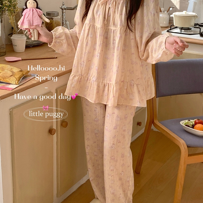 91家纺网 家纺一手货源 找家纺 （总）妍景家居生活馆 2026新款蝴蝶结双层纱碎花套装