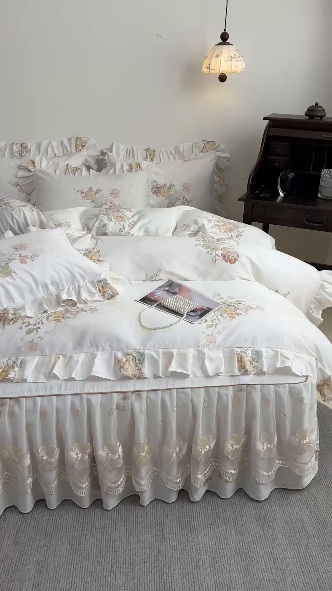 91家纺网 家纺一手货源 找家纺 宜凡家纺 2026新款全棉数码印花单层床裙四件套③号系列 北岛