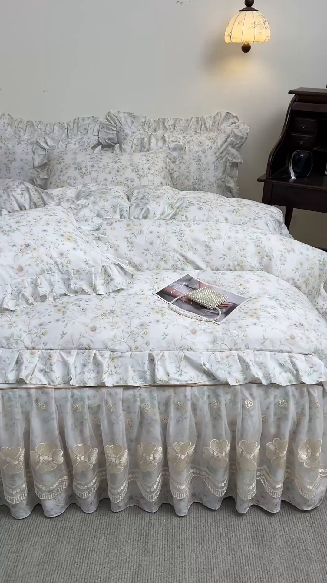 91家纺网 家纺一手货源 找家纺 宜凡家纺 2026新款全棉数码印花单层床裙四件套③号系列 芳若