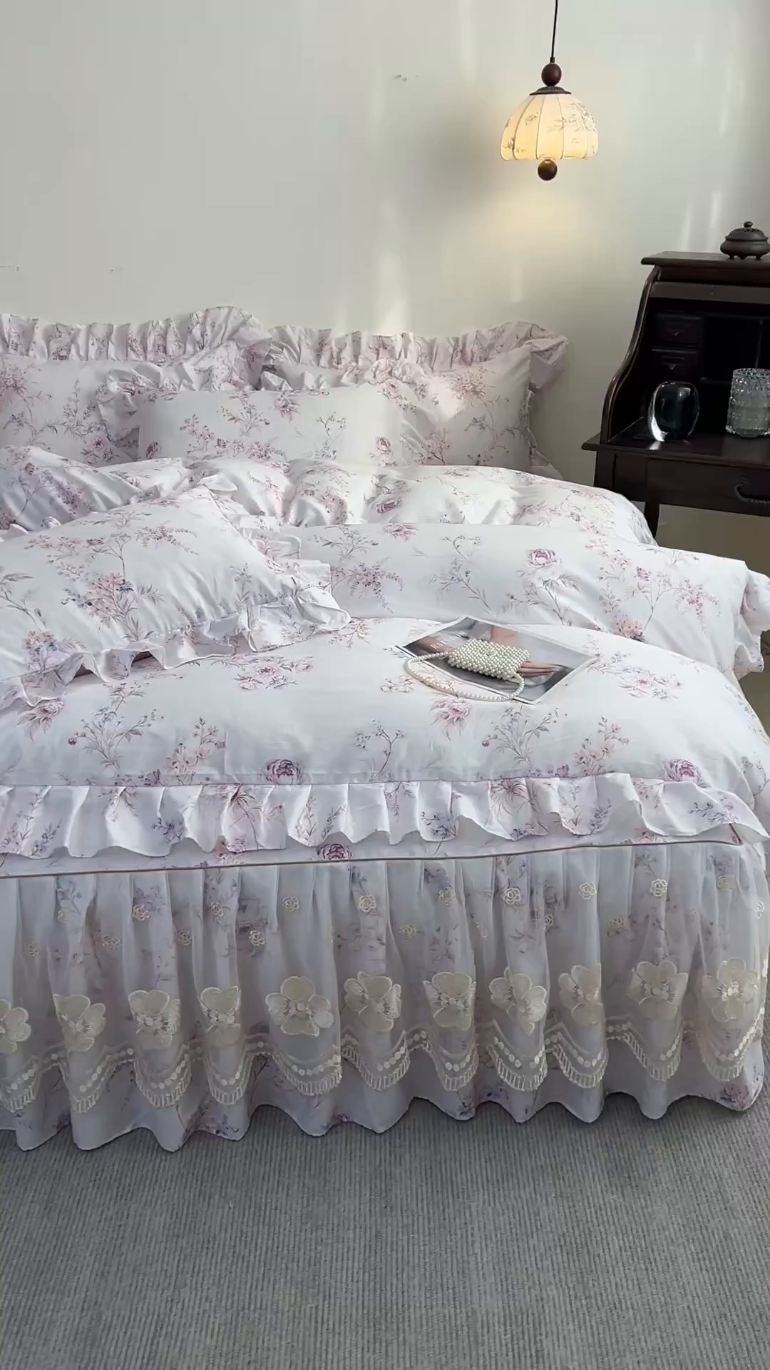 91家纺网 家纺一手货源 找家纺 宜凡家纺 2026新款全棉数码印花单层床裙四件套③号系列 梵汐