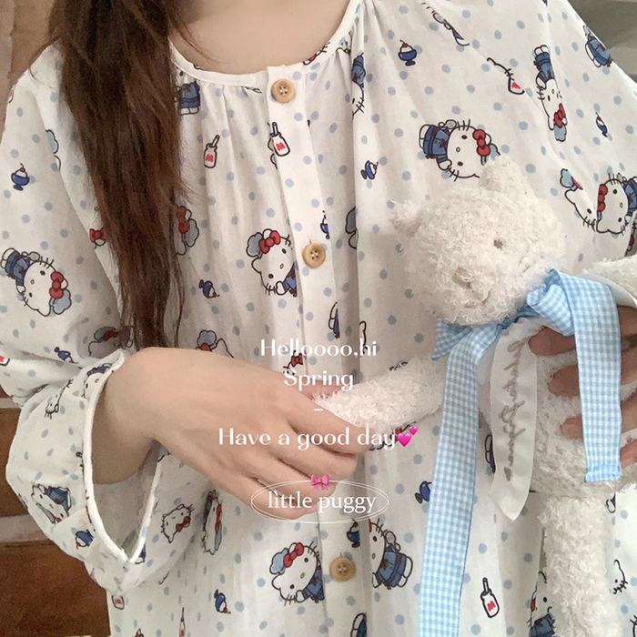 91家纺网 家纺一手货源 找家纺 妍景家居生活馆 2026新款木耳边纱布套装 蓝紫百合小猫