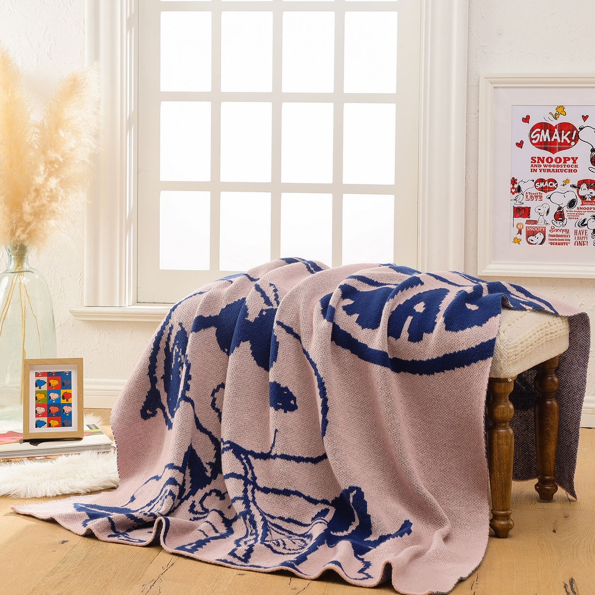 91家纺网 家纺一手货源 找家纺 （总）苏艺针织史努比SNOOPY正版授权独家针织毯儿童毯披肩多功能盖毯礼物终端控价