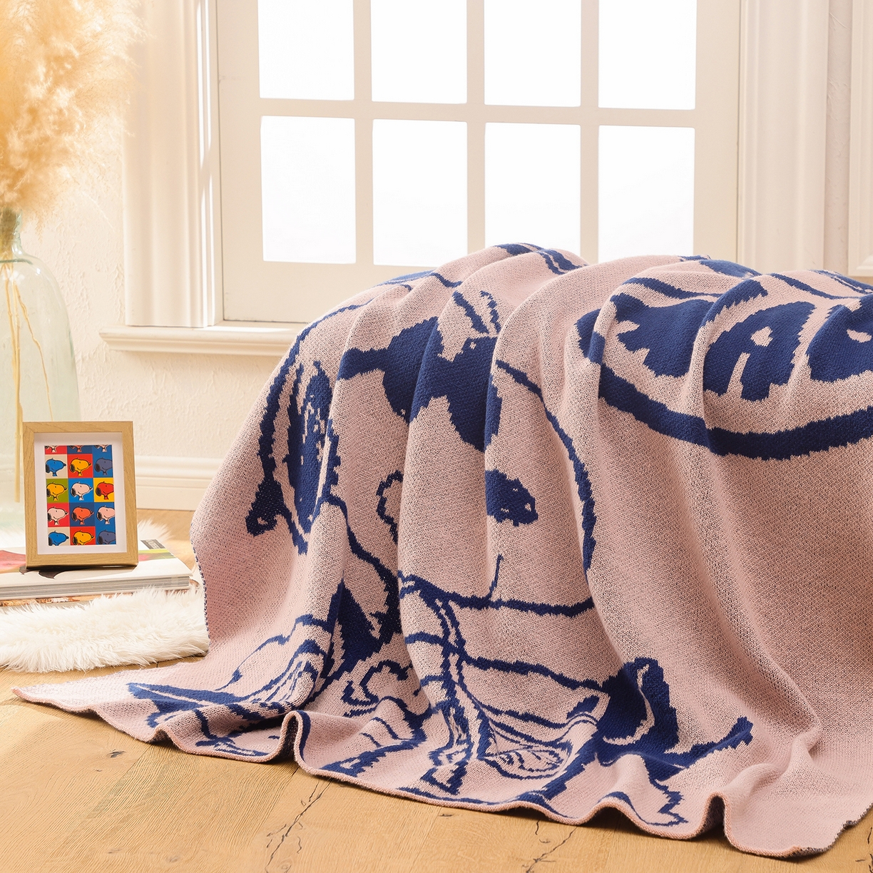 91家纺网 家纺一手货源 找家纺 （总）苏艺针织史努比SNOOPY正版授权独家针织毯儿童毯披肩多功能盖毯礼物终端控价