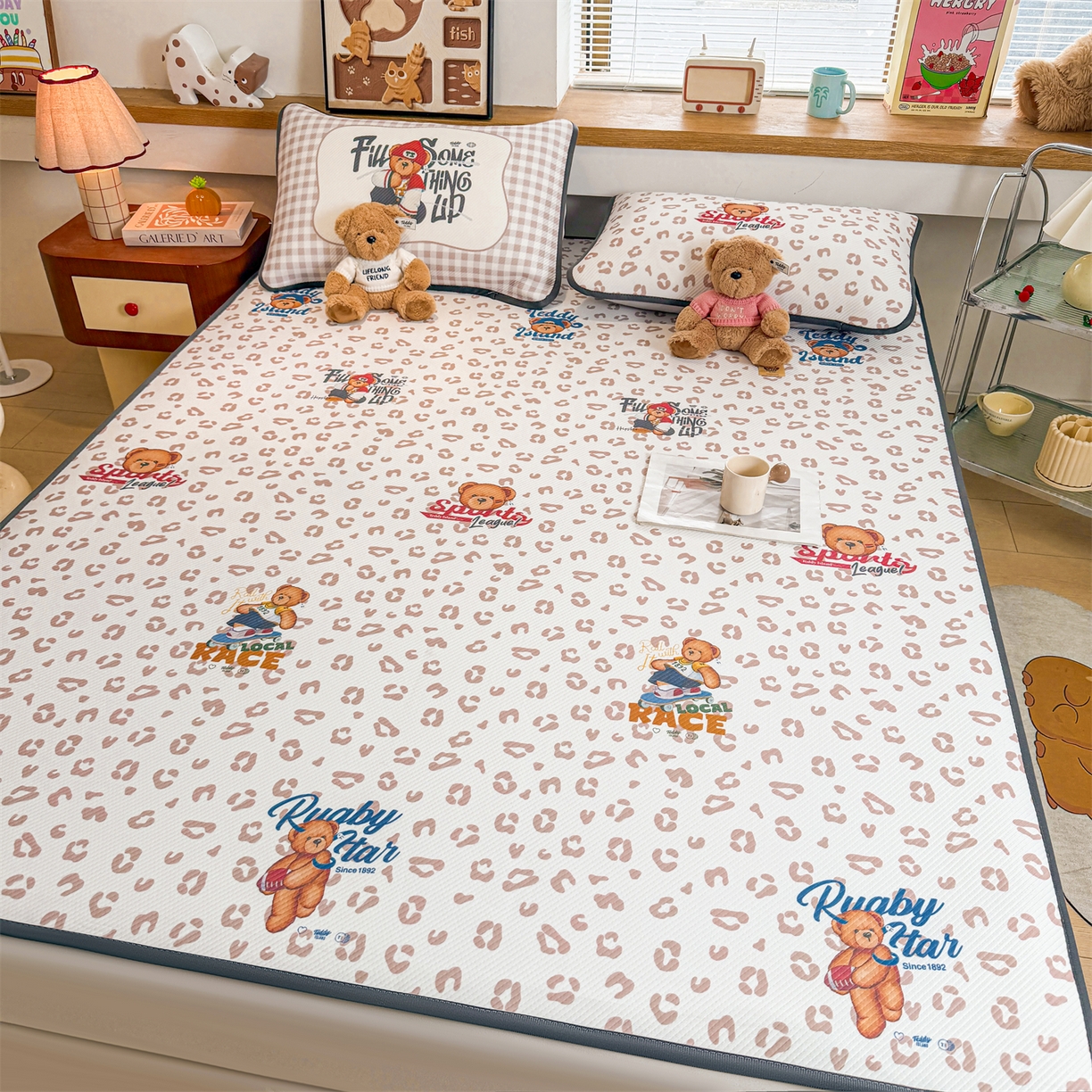 91家纺网 家纺一手货源 找家纺 （总）慕木家纺 2026春夏新款泰迪冰丝席系列凉席席子空调软席平席和床笠