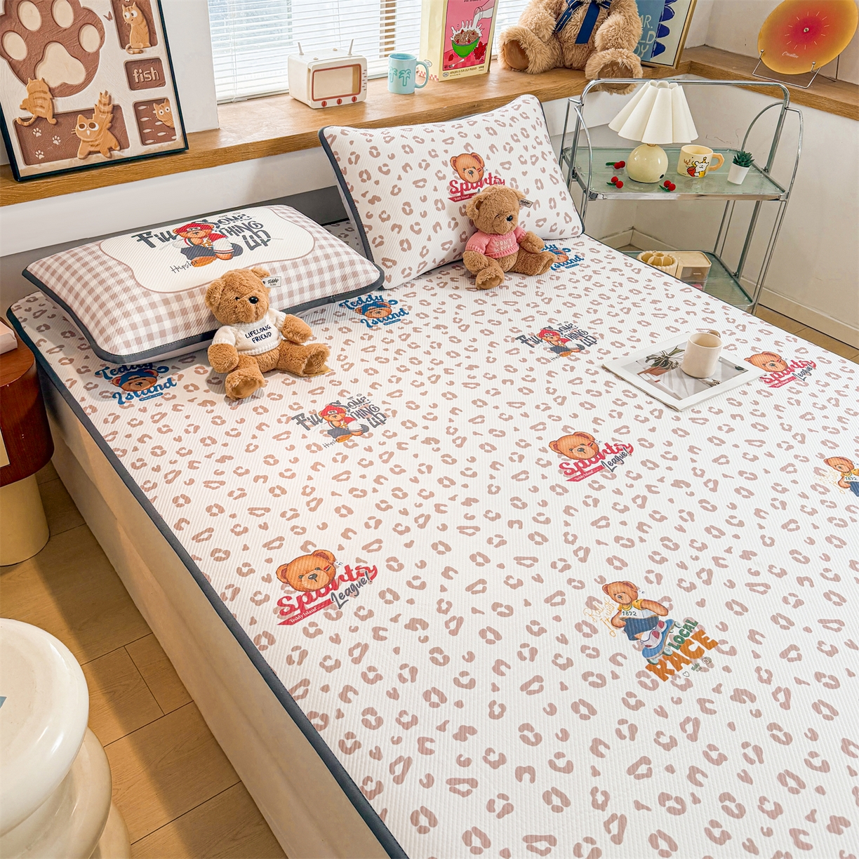 91家纺网 家纺一手货源 找家纺 （总）慕木家纺 2026春夏新款泰迪冰丝席系列凉席席子空调软席平席和床笠