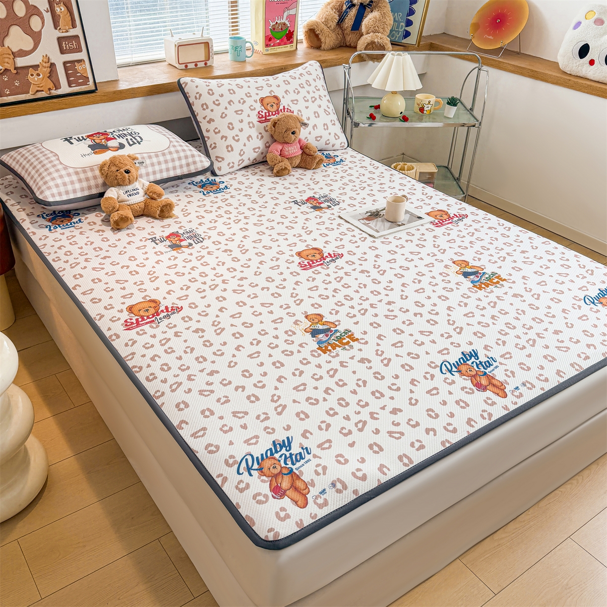 91家纺网 家纺一手货源 找家纺 （总）慕木家纺 2026春夏新款泰迪冰丝席系列凉席席子空调软席平席和床笠