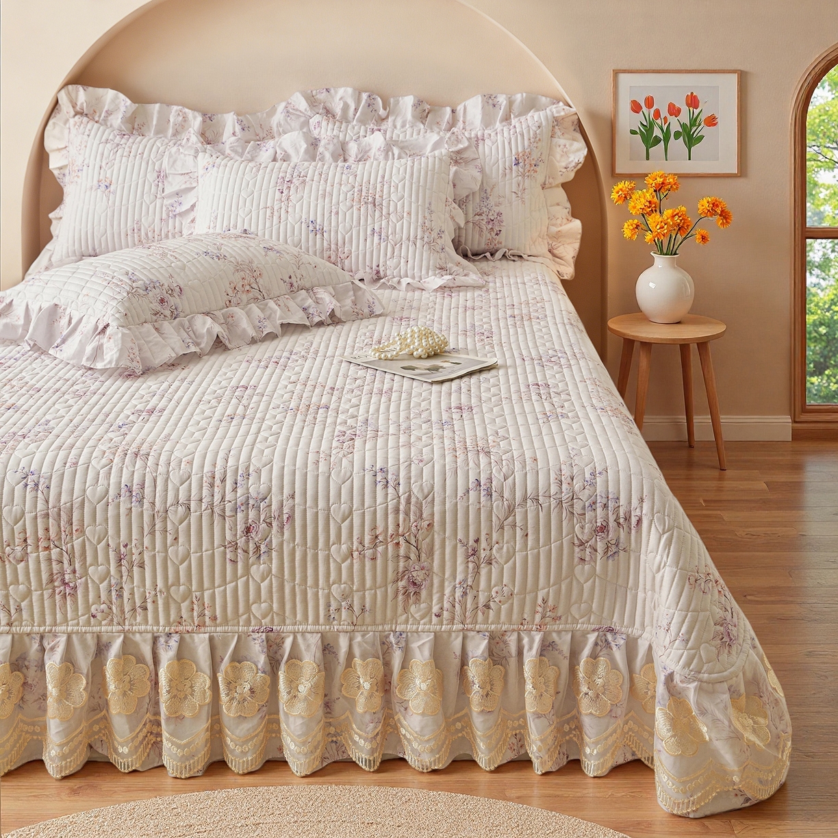 91家纺网 家纺一手货源 找家纺 宜凡家纺 2026新款全棉数码印花床盖四件套③号系列 梵汐