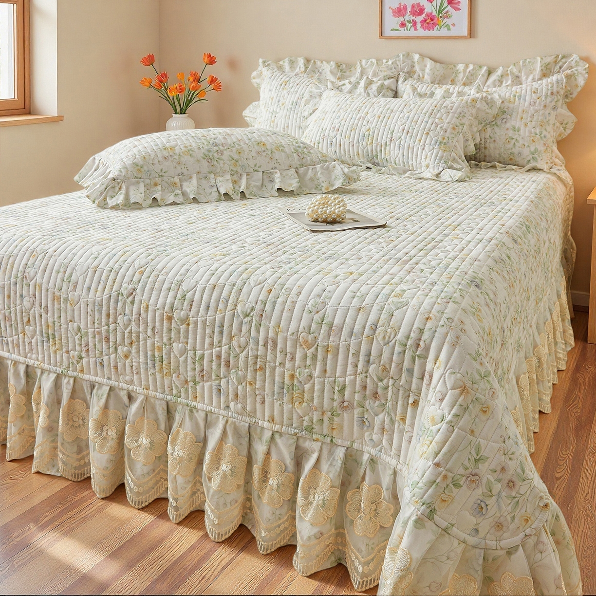 91家纺网 家纺一手货源 找家纺 宜凡家纺 2026新款全棉数码印花床盖四件套③号系列 芳若