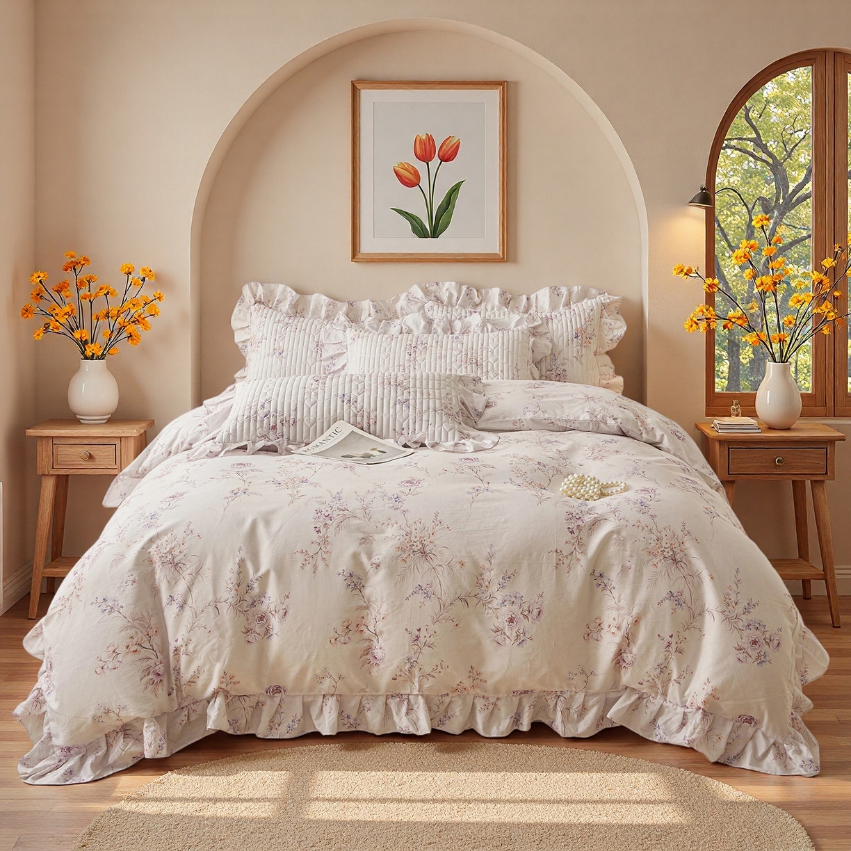 91家纺网 家纺一手货源 找家纺 宜凡家纺 2026新款全棉数码印花床盖四件套③号系列 梵汐