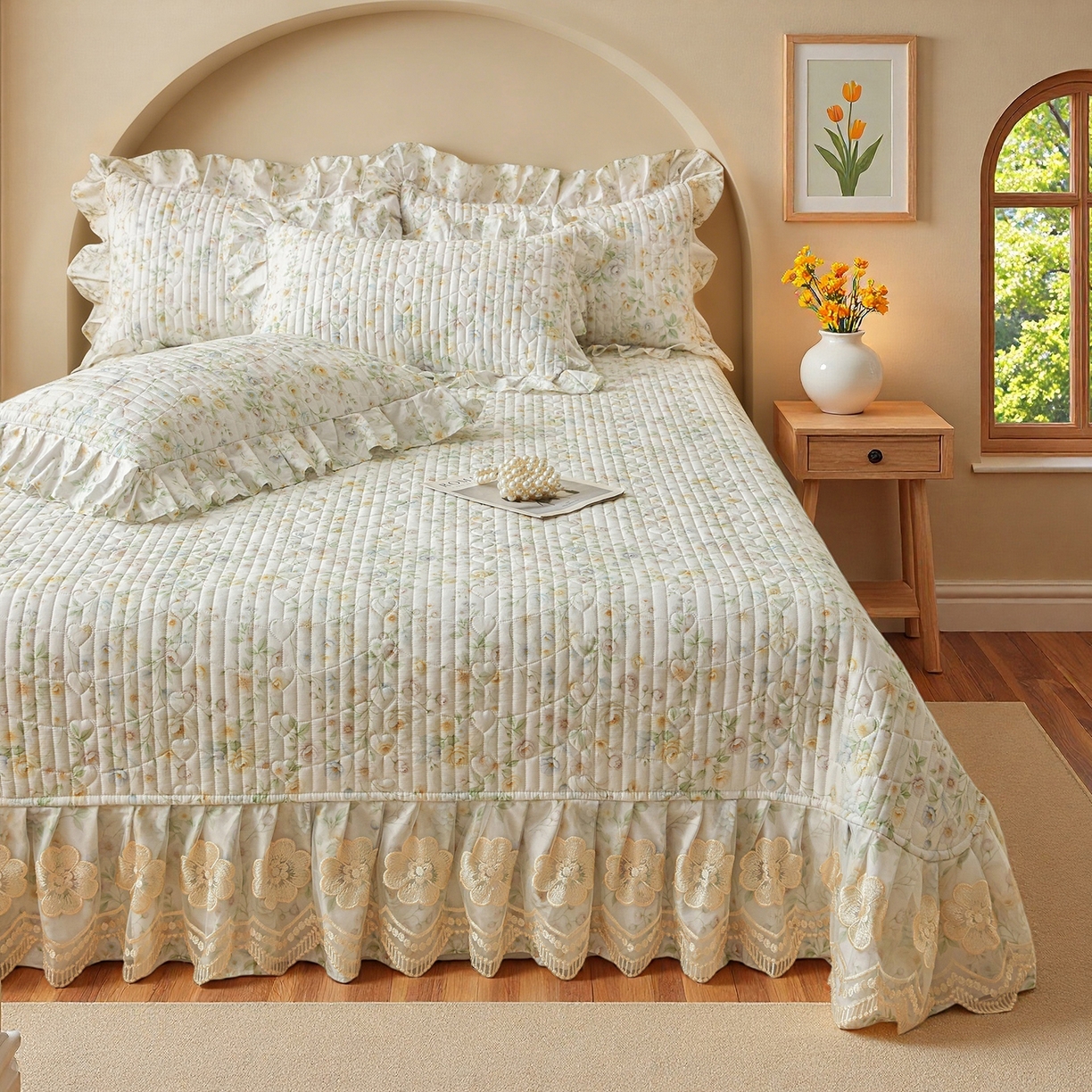 91家纺网 家纺一手货源 找家纺 宜凡家纺 2026新款全棉数码印花床盖四件套③号系列 芳若