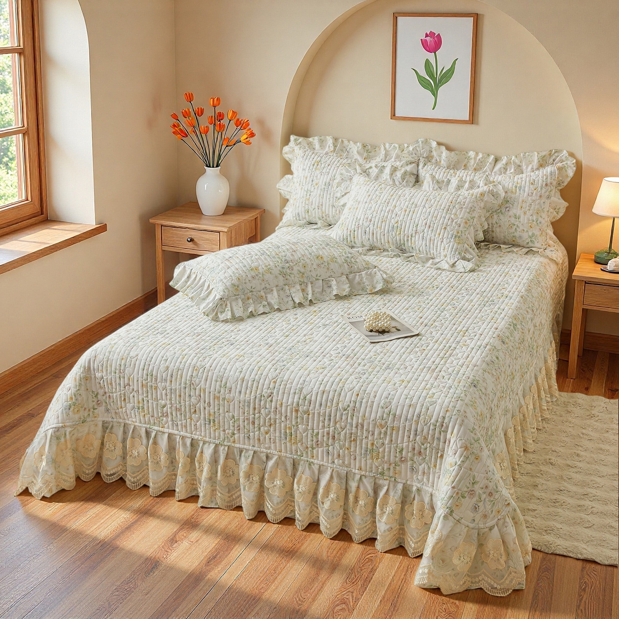 91家纺网 家纺一手货源 找家纺 宜凡家纺 2026新款全棉数码印花床盖四件套③号系列 芳若