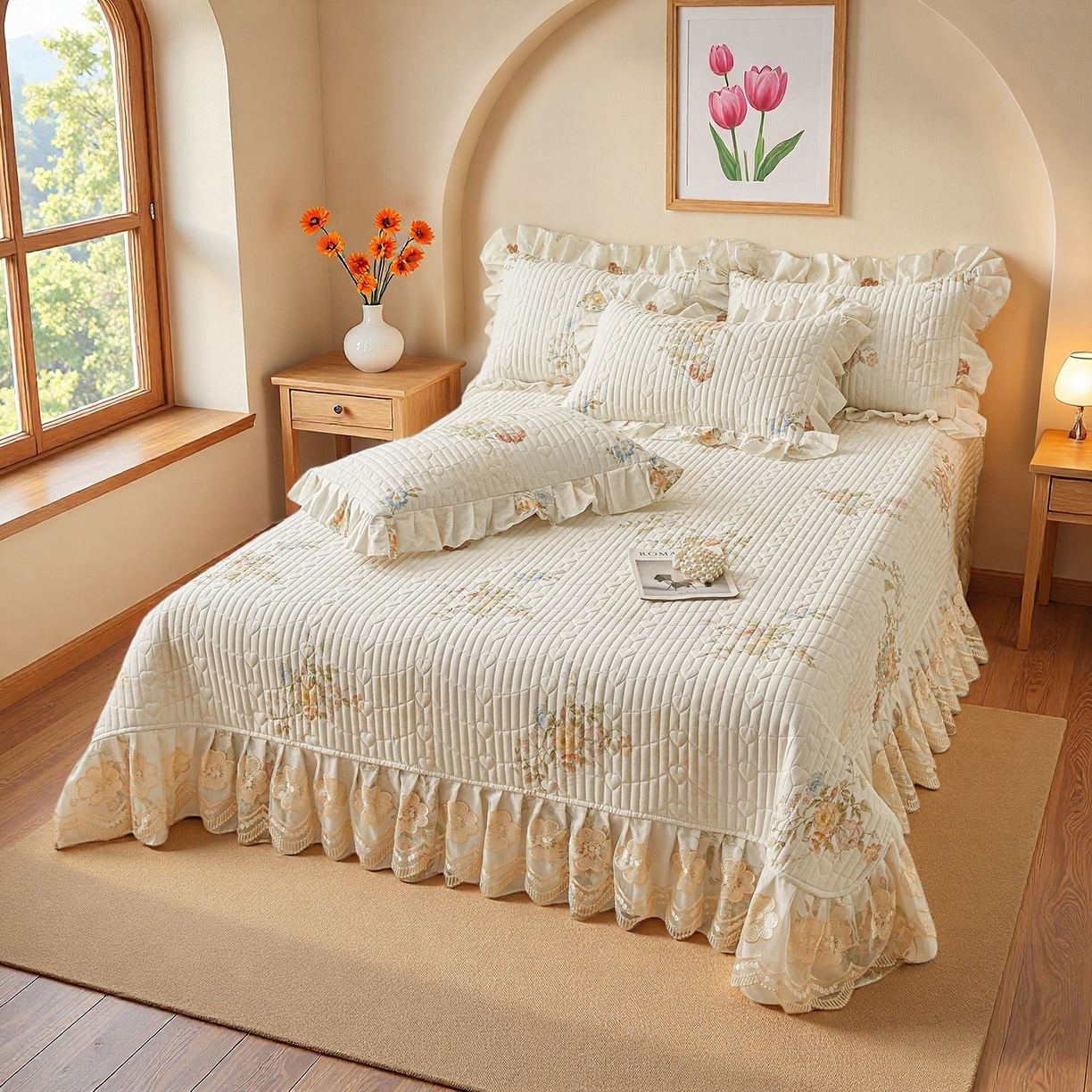 91家纺网 家纺一手货源 找家纺 宜凡家纺 2026新款全棉数码印花床盖四件套③号系列 北岛