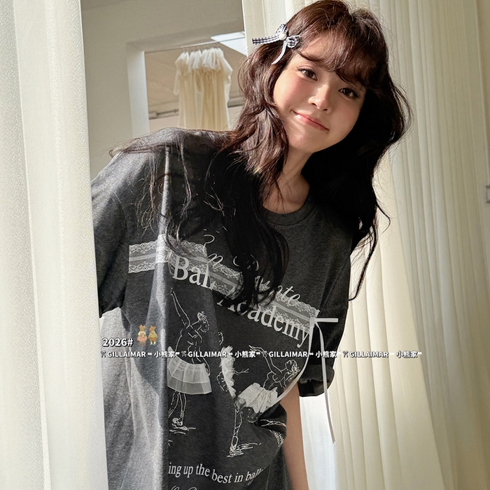 91家纺网 家纺一手货源 找家纺 （总）妍景家居生活馆 2026新款睡裙-芭蕾T深灰