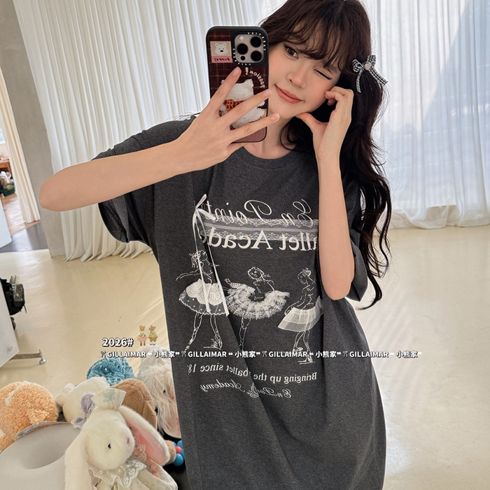 （总）妍景家居生活馆 2026新款睡裙-芭蕾T深灰