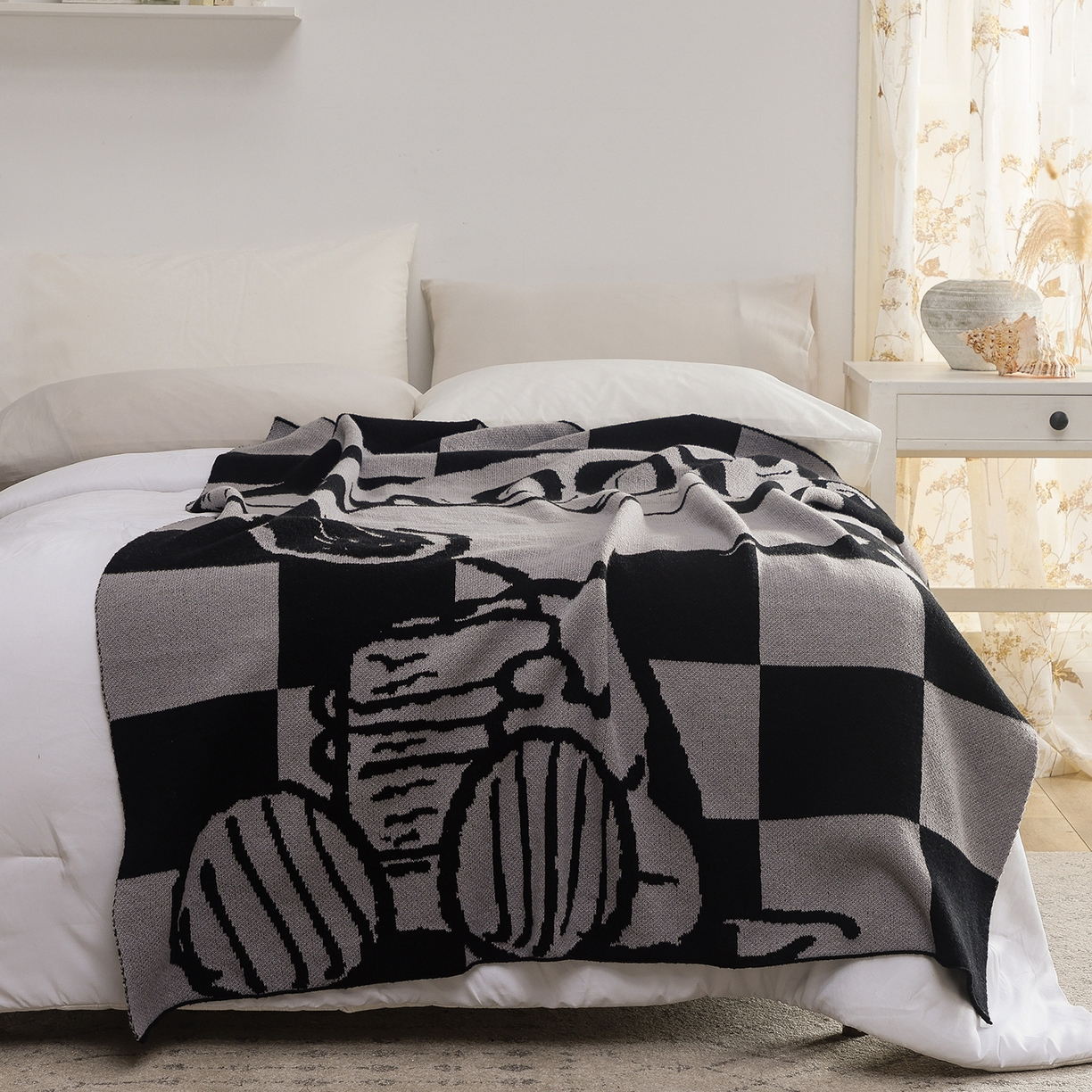 91家纺网 家纺一手货源 找家纺 苏艺针织史努比SNOOPY正版授权独家针织毯儿童毯披肩多功能盖毯礼物终端控价 史努比-织梦